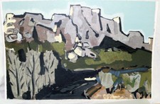 JEAN CLAUDE QUILICI : LITHOGRAPHIE ORIGINALE EN COULEURS SIGNEE SUR JAPON.