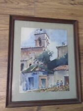 EGLISE DE CASTELNAU-LE-LEZ (Hérault): aquarelle par Laniau.