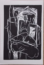 Martina MEYER-HEIL Gravure sur linoléum Linolplatte 1990