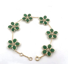 Bracelet émeraude fleur