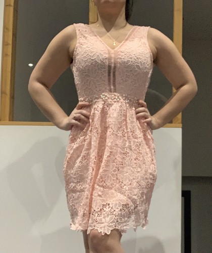 Robe rose dentelle - robe,
