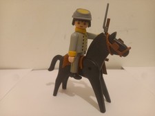 Playmobil Soldat Sudiste cheval Cavalerie nordiste moyen age far West régiment