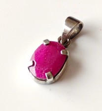 Pendentif en Rubis et Argent