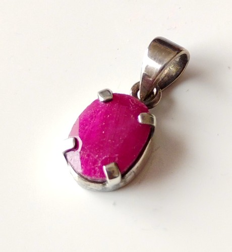 Pendentif rubis argent - en,
