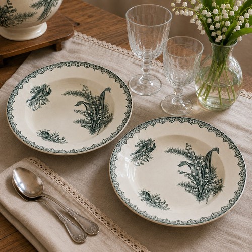 Paire assiettes creuses en - paire, d'assiettes