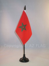 DRAPEAU DE TABLE MAROC 15x10cm - PETIT DRAPEAUX DE BUREAU MAROCAIN 10 x 15 cm -