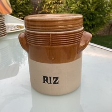Pot E épices En Grès Riz H 13+ Diamètre 10 Cm Vintage LML France