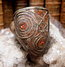 MUSEE LAUSANNE  PIPE  ETHNIQUE AFRICAINE EN BOIS SCULPTE  et TRESSAGE CUIVRE