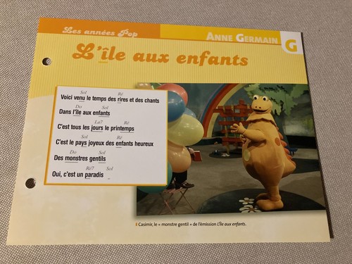 Carte fiche plaisir chanter - plaisir, de