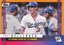 Cody Bellinger Dodgers 10 HR  2017 Topps On Demand Rookie Class Orange B5O RC