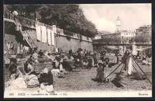 CPA Nice, Lavandières du paillon, Waschfrauen avec ihren des enfants 