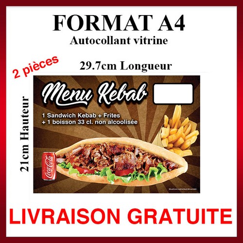 Restaurant menu kebab adhésif - menu,