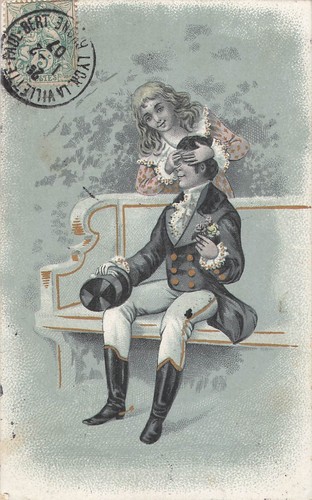 Illustree jeune fille - cp,
