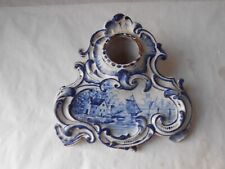 XVIIIe siècle. Ancien encrier hollandais Delft. .Poterie. Marque au dos.