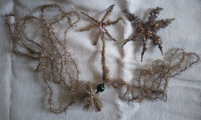 Lot anciens cimiers étoile guirlande or  vintage décoration sapin de Noël crèche