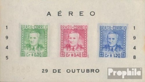 Timbres brésil 1947 bloc 8 - timbres,