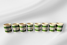 Set of 8 small vintage striped glazed ceramic cups handcrafted Andalusia Spain