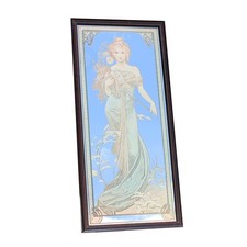 Grand miroir sérigraphié Alphons Mucha 75 cm