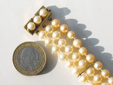 BEAU BRACELET ANCIEN 1960/70 en OR 18K 750 avec PERLE DE CULTURE / Longueur 19cm