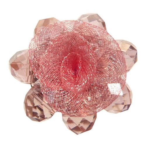Bague fleur cristal organza - cristal,