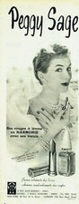 Publicité Advertising 520  1954   maquillage rouge à lèvres  vernis Peggy Sage