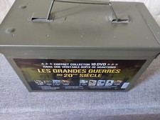 * RARE ! COLLECTOR VRAI BOÎTE À MUNITIONS EN METAL 18 DVD LES GRANDES GUERRES 20
