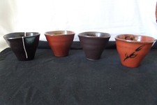 4 MUGS  ICE / THE / CAFE CERAMIQUE VERNISSEE