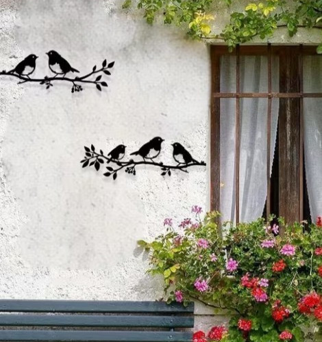 Deco murale metal - metal, oiseau