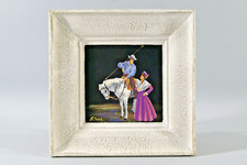 Petit tableau peint sur - sur, tissu