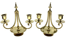 Paire de beaux Chandeliers anciens bougeoirs bronze 2 branches XIXème