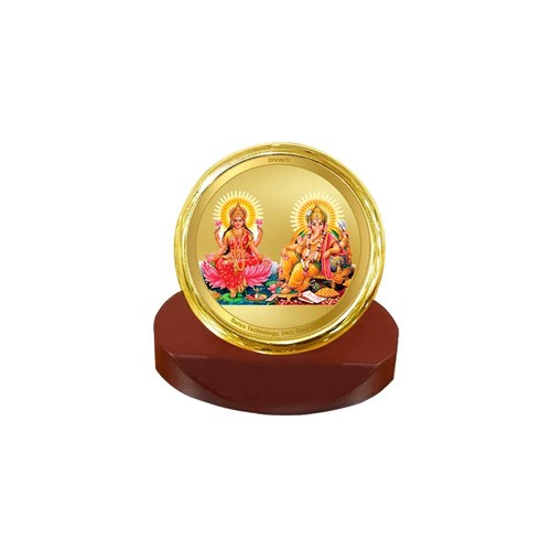 Laxmi ganesh idol - métal, bois