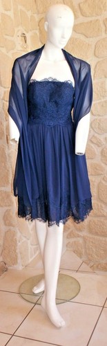 Robe cocktail marine - +, étole