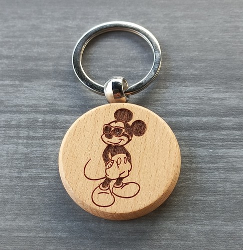 Porte clé bois - clé, mickey