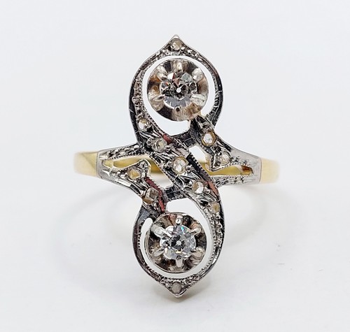Bague marquise antique 18k - bague,