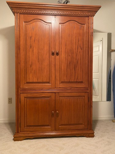 Solid all wood oak armoire - solid,