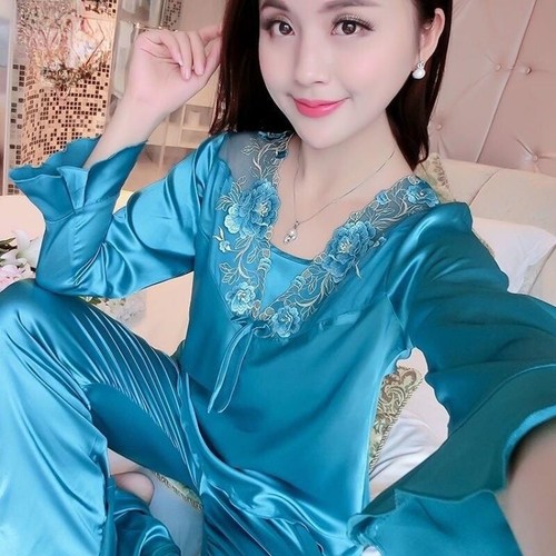 Femme satin pyjama ensemble - femme,