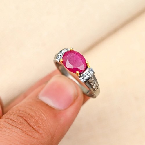Bague rubis naturel et - bague, en