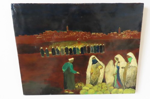Peinture sur bois signee - bois,