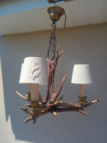 Lustre bois cerf imitation - lustre, de