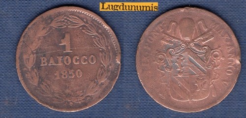 Vatican baiocco 1850 - 1, tb