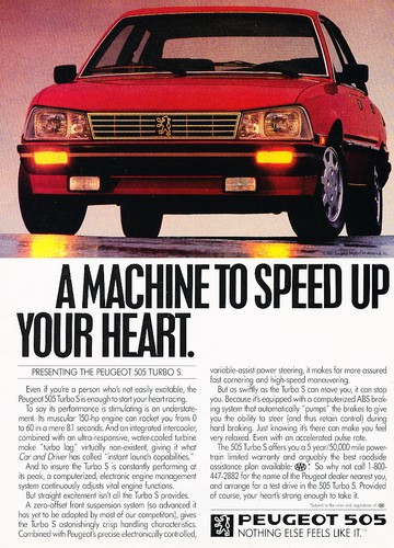 1987 peugeot 505 turbo red - s,