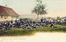 CPA Militaria Armée Suisse Attaque au village Angriff auf das Dorf (14202)