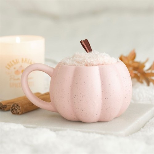 Mug céramique citrouille rose