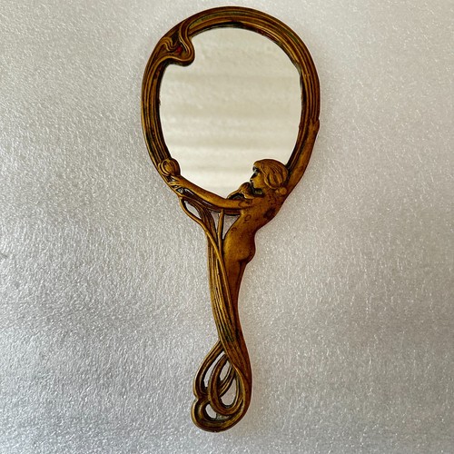 Miroir main ancien art - miroir, à