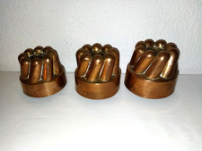 CUIVRE ANCIEN 3 MOULES A GÂTEAU "TROTTIER" SERIES OF 3 OLD COPPER CAKE MOLD