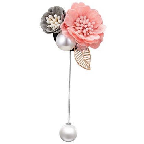 Double fleur imitation - , perles