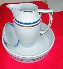 Ancien ensemble de toilette Hamage ML faience bleu bel état