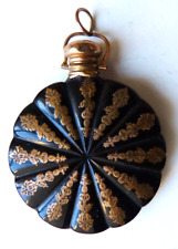 Petit flacon à parfum  19e siècle en verre noir perfum bottle vinaigrette
