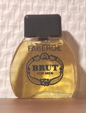 Vintage. Eau de Toilette Brut de Fabergé 5 ml. Sérigraphie. Plein. Très bon état