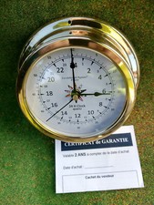 Horloge marine 24 heures Imex marine France decor fanions neuve en laiton 14,5cm